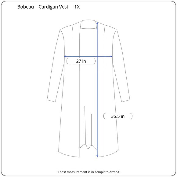Bobeau Camel Gray Open Front Vest 1X Knit Oversized Lightweight Layering Casual - Picture 4 of 9